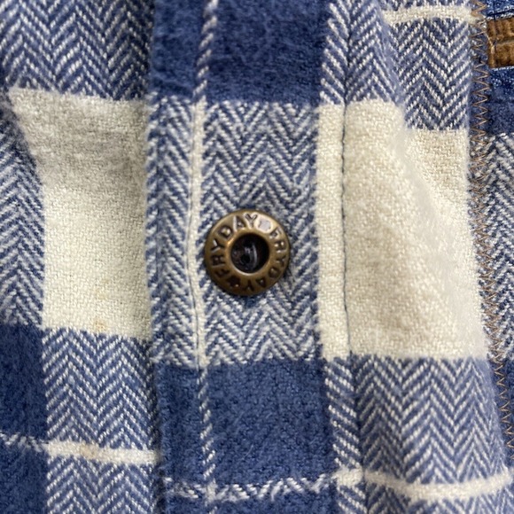 Fryday Club by NRK Flannel Button Up Mens Large Blue Plaid Casual Collared - Picture 6 of 10